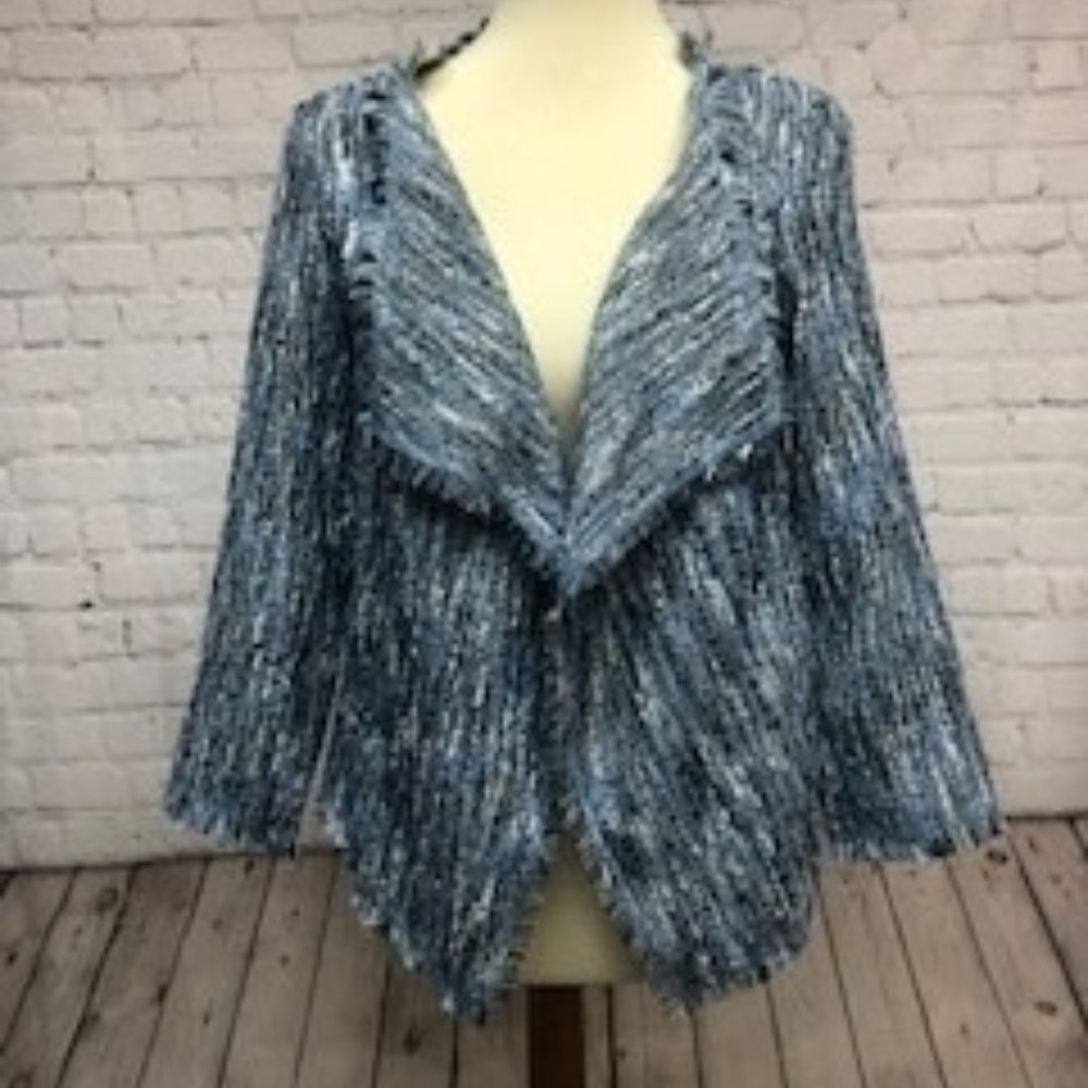 Bagatelle Collection light weight tweed drape sweater jacket Size Small NWT